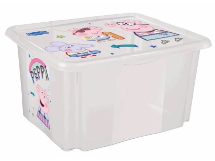 Úložný box s vekem velký "Peppa", Transparent (Variáns Transparent)