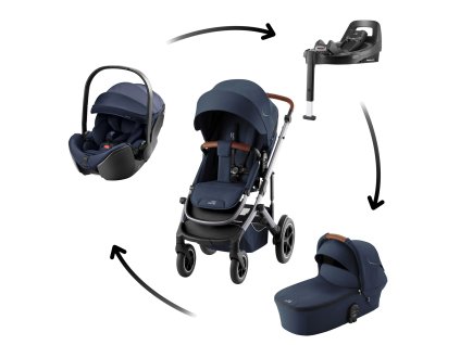 Set kočík Smile 5Z + hlboká korba + autosedačka Baby-Safe PRO + Vario Base 5Z Style, Night Blue (Variáns Night Blue)