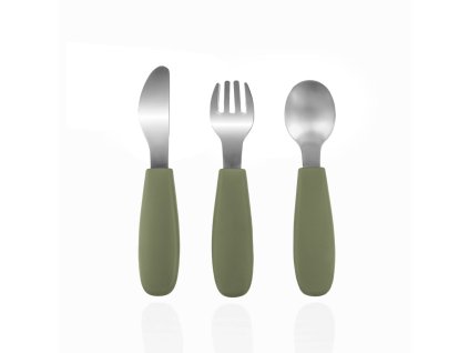 Silikónový detský príbor, Forest Green (Variáns Forest Green)