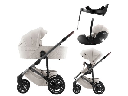Set kočík Smile 5Z + hlboká korba + autosedačka Baby-Safe PRO + Vario Base 5Z Lux, Soft Taupe (Variáns Soft Taupe)