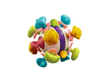 BABYONO Hračka senzorická s hryzačkou Star ball 0m+