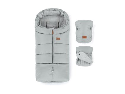 PETITE&MARS Set zimný fusak Jibot 3v1 + rukavice na kočík Jasie Quiet Grey (Varianta PETITE&MARS Set zimný fusak Jibot 3v1 + rukavice na kočík Jasie Quiet Grey)