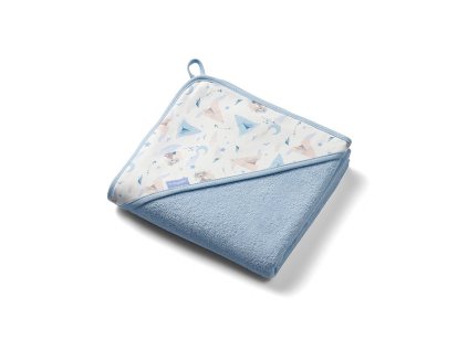 BABYONO Osuška s kapucňou froté modrá 100x100 cm (Varianta BABYONO Osuška s kapucňou froté modrá 100x100 cm)