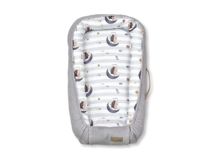 KLUPS Hniezdo pre bábätko Velvet Retro Moon Hedgehog grey 80x45cm (Varianta KLUPS Hniezdo pre bábätko Velvet Retro Moon Hedgehog grey 80x45cm)