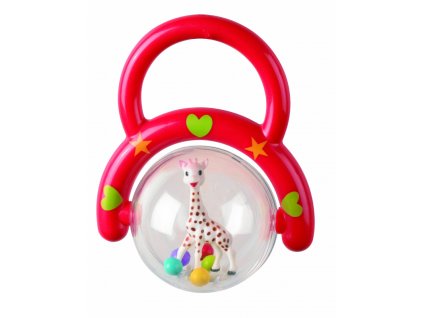 vulli chrastitko zirafa sophie s ruckou cervene