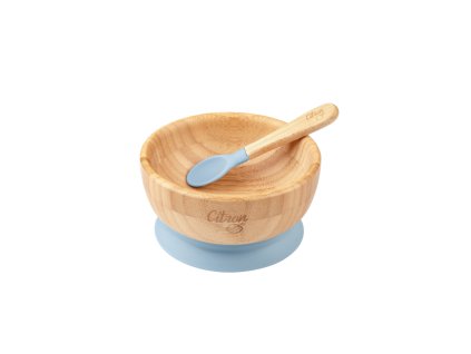 citron bambusova miska s prisavkou dusty blue