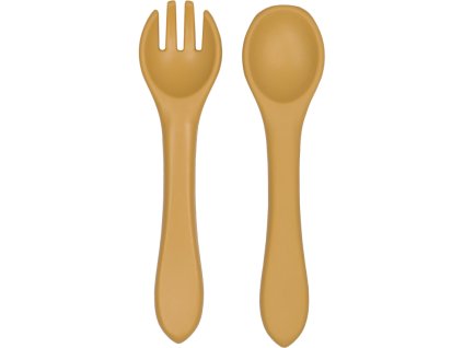 tryco silikonova lzicka vidlicka honey gold