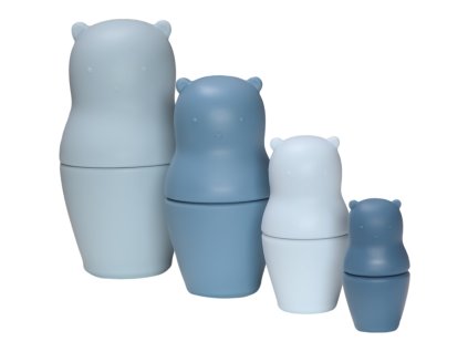 label label silikonova matrioska medvidek blue