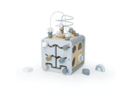 label label kostka s aktivitami modra