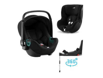 Autosedačka set Baby-Safe 3 i-Size+Flex Base 5Z+Autosedačka Dualfix 3 i-Size, Space Black (Variáns Space Black)