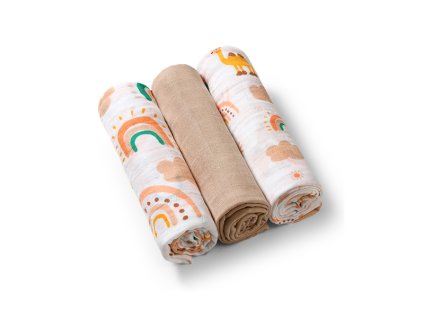 BABYONO Plienky mušelínové Super soft 3 ks - béžová (Varianta BABYONO Plienky mušelínové Super soft 3 ks - béžová)