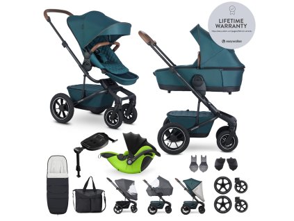 EASYWALKER Kočík kombinovaný Harvey⁵ Premium Jade Green XXL AIR + KIDDY Evoluna i-size 2 (Varianta EASYWALKER Kočík kombinovaný Harvey⁵ Premium Jade Green XXL AIR + KIDDY Evoluna i-size 2)