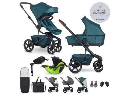EASYWALKER Kočík kombinovaný Harvey⁵ Premium Jade Green XXL RWS + KIDDY Evoluna i-size 2 (Varianta EASYWALKER Kočík kombinovaný Harvey⁵ Premium Jade Green XXL RWS + KIDDY Evoluna i-size 2)