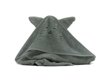 19864 5 1033 44 kaputzenbadetuch 75x75cm tierform katze grun 01