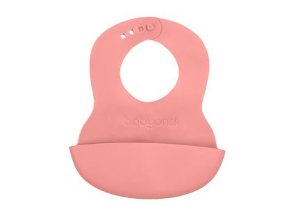 BABYONO Podbradník mäkký plastový s vreckom bez BPA pink 6m+ (Varianta BABYONO Podbradník mäkký plastový s vreckom bez BPA pink 6m+)