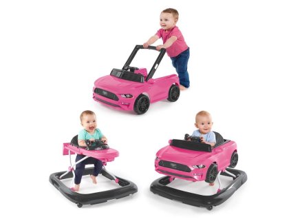 BRIGHT STARTS Chodítko 3v1 Ford Mustang Pink 6m+, do 12 kg (Varianta BRIGHT STARTS Chodítko 3v1 Ford Mustang Pink 6m+, do 12 kg)