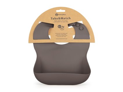 PETITE&MARS Podbradník silikónový Take&Match Bitter Cocoa 6m+ (Varianta PETITE&MARS Podbradník silikónový Take&Match Bitter Cocoa 6m+)