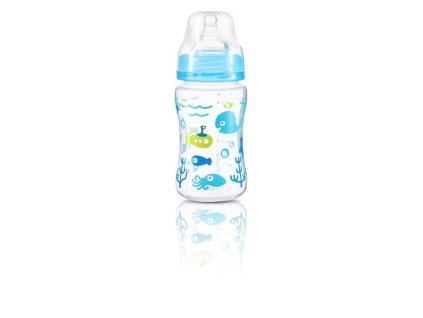 BABYONO Fľaša antikoliková široké hrdlo 240 ml modrá (Varianta BABYONO Fľaša antikoliková široké hrdlo 240 ml modrá)