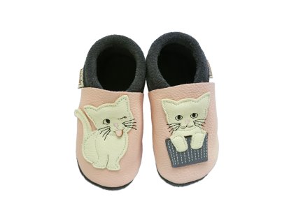 Baobaby pelice soft sole baby shoes cats kiss pink (3)