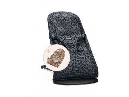 Lehátko BABYBJÖRN Bouncer Bliss Anthracite/Leopard, Mesh s náhrad.potahem  Beige/Leopard, Cotton