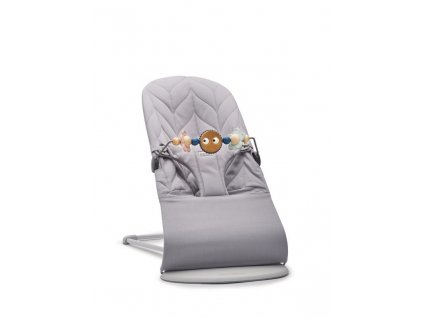 Lehátko Babybjorn Bouncer Bliss Light Grey cotton petal, světlá konstrukce+ hračka Googly Eyes Pastel