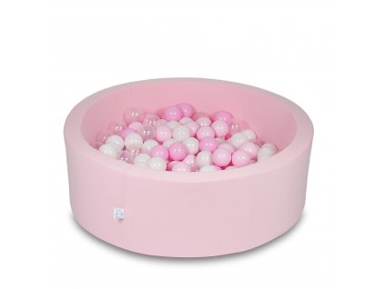 Suchý bazének + 200 ks kuliček kulatý, pudrová růžová (Rozměr 90x40 cm)