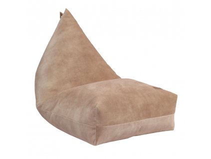 beige velvet beanbag