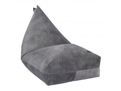 grey velvet beanbag