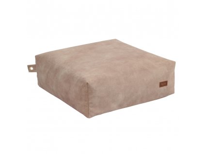 square pouf velvet beige