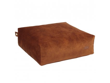 square pouf velvet toffee