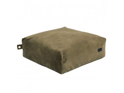 square pouf velvet green