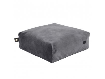 square pouf velvet grey