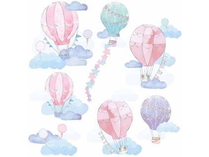 balony rozowe naklejka. naklejka dla dzieci. dekoracje pokoju