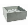 Suchý bazének + 200 ks kuliček hranatý, samet šedá