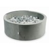 Suchý bazének + 400 ks kuliček kulatý, samet šedá