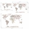mapa swiata bezowa naklejka. naklejka dla dzieci. dekoracje pokoju (5)
