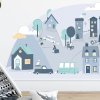 miasteczko niebieskie naklejka. naklejka dla dzieci. dekoracje pokoju (3)