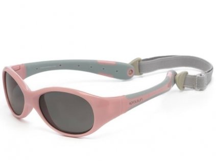 KOOLSUN FLEX 0+ Dětské sluneční brýle tř.1, kat 3, 0 - 3 let - PINK/GREY růžovo-šedé