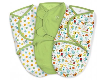 SUMMER Infant Zavinovačka SwaddleMe ABECEDA green sada 3ks (zelená)