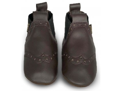 BOUMY BOOTIES Capáčky prošívané BROWN lesk(23/XL)