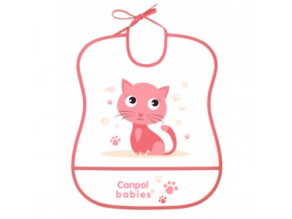 12559 canpol babies plastovy bryndak mekky cute animals kocicka ruzovy