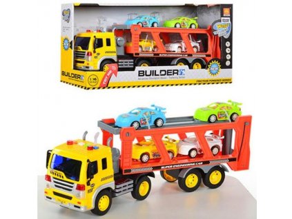 1267 builder kamion prepravnik s auty se zvukem a svetelnymi efekty 38cm