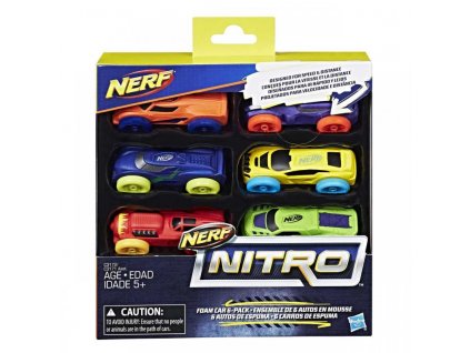 Nerf Nitro sada pěnových autíček 6 ks