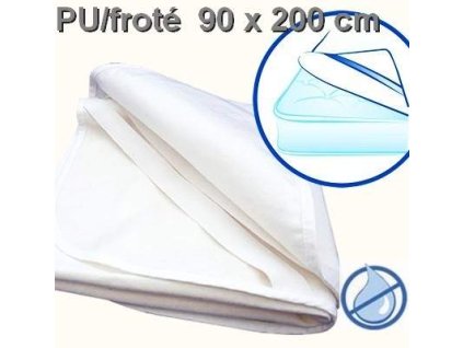 Nepropustný chránič matrací 90 x 200cm FROTÉ bílý PU (polyuraten)