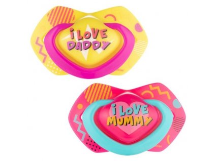 15217 canpol babies set symetrickych silikonovych dudliku light touch 18m neon love ruzovy