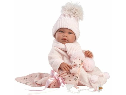 Llorens 84338 NEW BORN Holčička realistická panenka miminko s celovinylovým tělem 43cm Girl