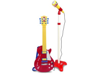 BONTEMPI Kytara elektronická rocková 55cm s mikrofonem Red