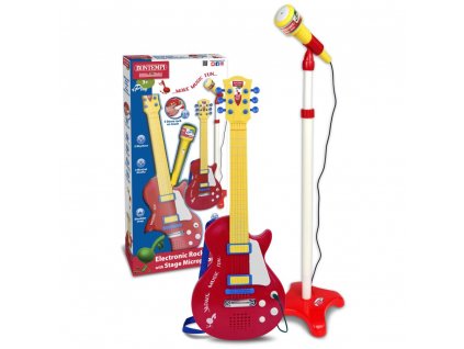 BONTEMPI Kytara elektronická rocková s mikrofonem red