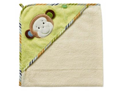 163878 baby fehn rucnik s kapuci 80x80cm opicka monkey donkey