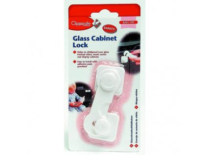 165012 clippasafe zamek sklenenych skrinek 1ks bily